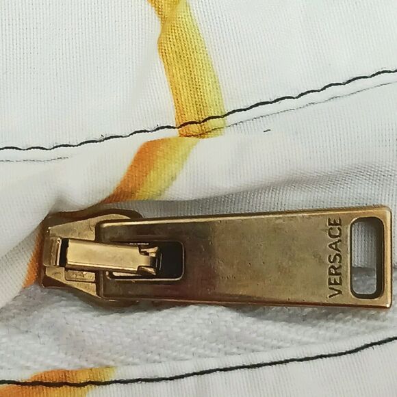 Versace Barocco Acanthus Print Men's Swim Trunks Size 6 Large BLACK GOLD $900 - Picture 4 of 16